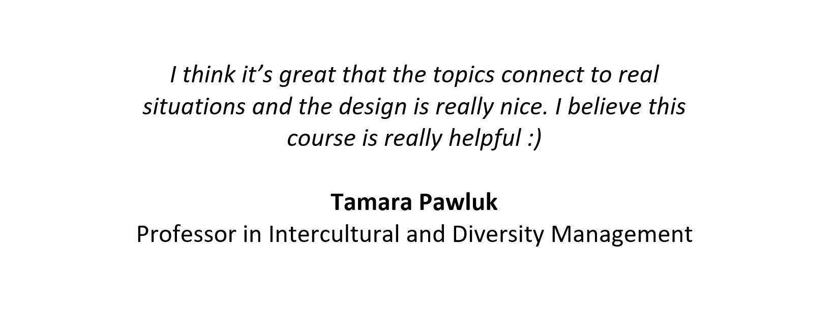 feedback Tamara Pawluk
